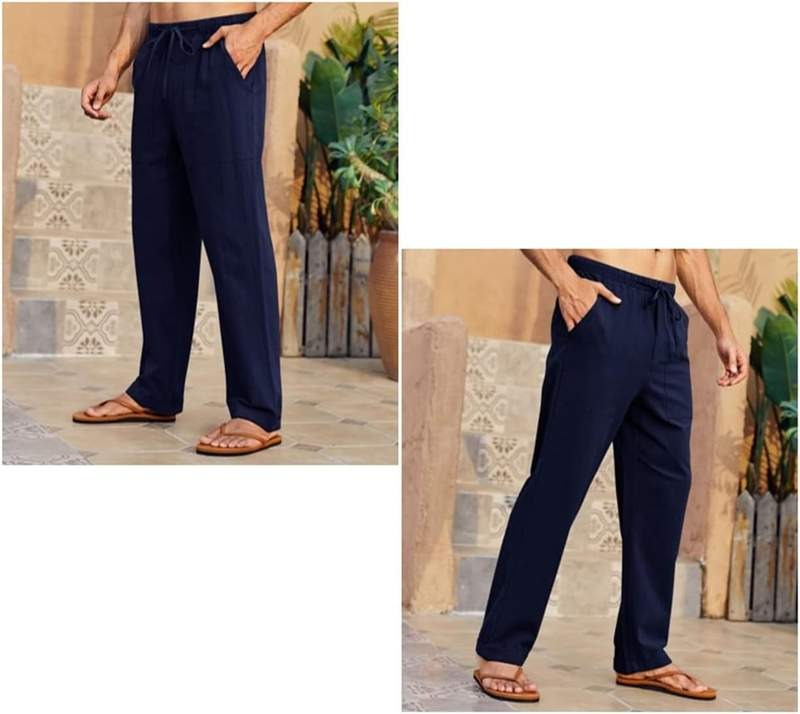 Men’s Linen Blend Loose Harem Pants