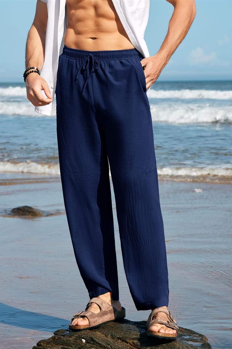 Men’s Linen Blend Loose Harem Pants