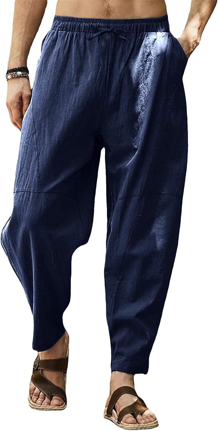 Men’s Linen Blend Loose Harem Pants