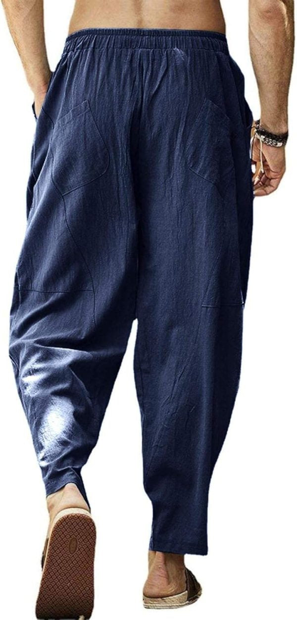 Men’s Linen Blend Loose Harem Pants